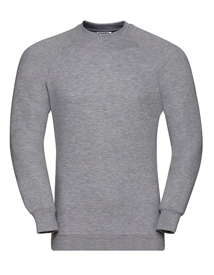 Raglan-Sweatshirt - Größe: XS Logofarbe: Dunkelblau Textilfarbe: Light Oxford (Hellgrau)