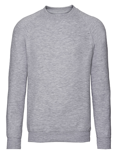 Kinder-Sweatshirt Raglan - Größe: 140 (9/10 Jahre) Logofarbe: Dunkelblau Textilfarbe: Light Oxford (Hellgrau)