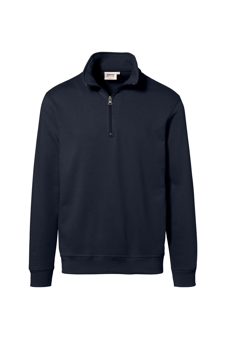 Herren-Zip-Sweatshirt - Größe: XS Logofarbe: Dunkelblau Textilfarbe: Grau-Meliert