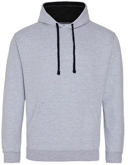 Erwachsenen-Kontrast-Hoodie - Größe: XS Logofarbe: Dunkelblau Textilfarbe: Heather Grey/French Navy